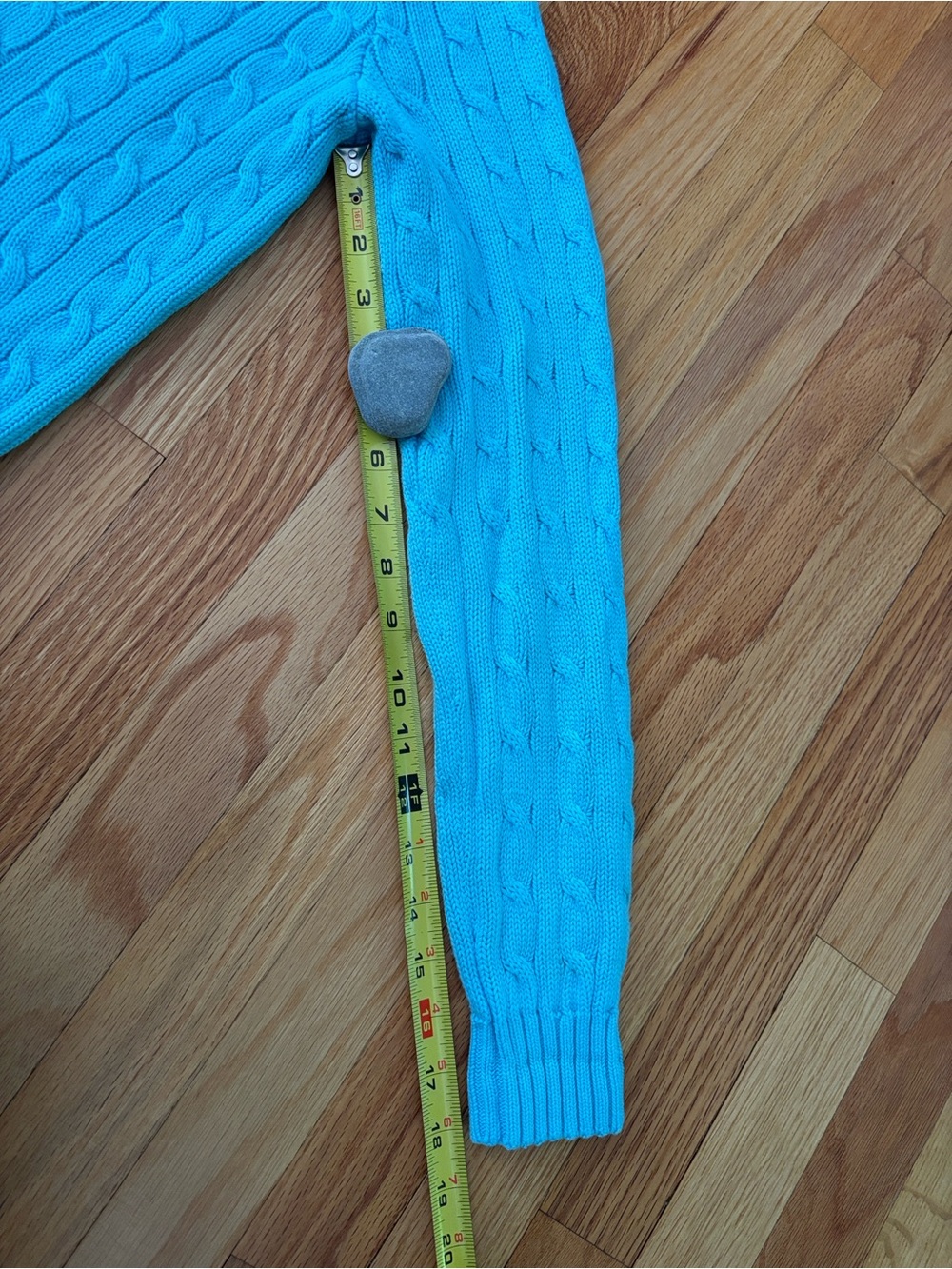 Polo by Ralph Lauren V-Neck Cable Sweater - Aqua Blue - Picture 11 of 12